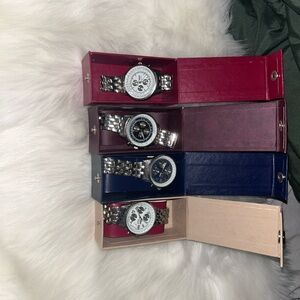Silver Watches with Colorful Cases